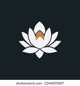 simple white lotus flower plant relax nature logo vector illustration template design