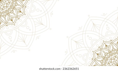 
Simple White Luxury Ornamental Gold Line Mandala Vector Background 
