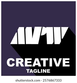 Simple white MPW letter vector, bold concept, product name logo design.
