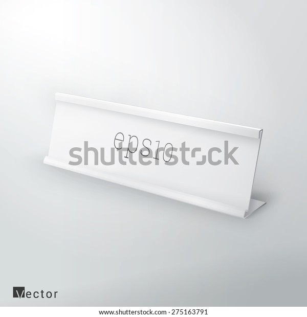 Download Simple White Name Plate Mock Vector Stock Vector Royalty Free 275163791