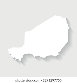 Simple white Niger map on gray background, vector, illustration, eps 10 file