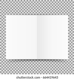 Simple white open card template isolated on transparent background.  Vector illustration. Eps 10.