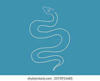 A simple white outline of a snakes body