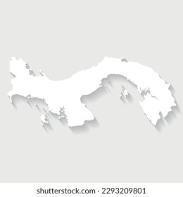 Simple white Panama map on gray background, vector, illustration, eps 10 file