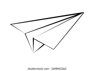 Simple white paper plane like icon.