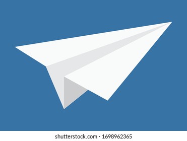 Simple white paper plane like icon.