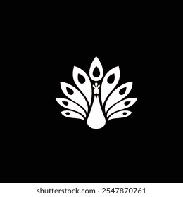 simple white peacock logo illustration