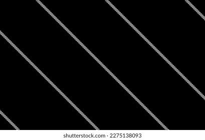 A simple white pinstriped vector pattern on a black isolated background