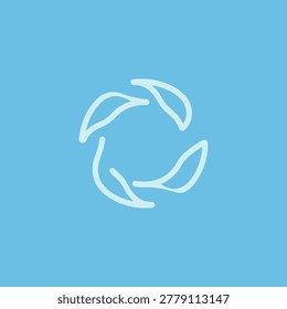 Simple white recycling symbol logo