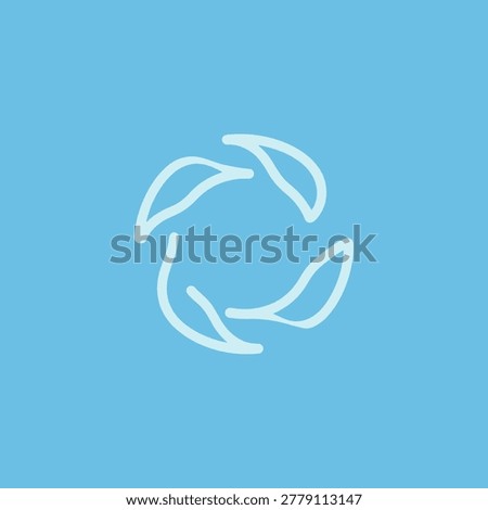 Simple white recycling symbol logo