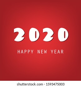 Einfache Vorlage für die Design-Vorlage für Weiß und Rot - 2020