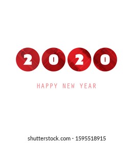 Simple White and Red New Year Card, Cover or Background Design Template - 2020