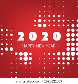Simple White and Red New Year Card, Cover or Background Design Template - 2020