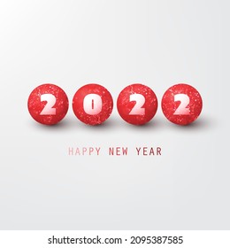 Simple White and Red New Year Card, Cover or Background Design Template - 2022