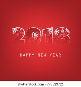  Simple White And Red New Year Card, Cover or Background Design Template - 2018