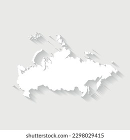 Simple white Russia map on gray background, vector, illustration, eps 10 file