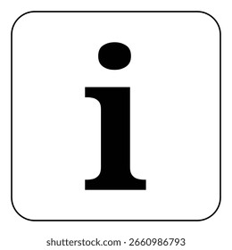 Un simple letrero blanco con un ícono de "i" negro, perfecto para ayudar a las personas a encontrar información rápidamente en oficinas, vestíbulos o espacios públicos. Limpio, claro y fácil de detectar.