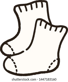 Simple white socks with outlines