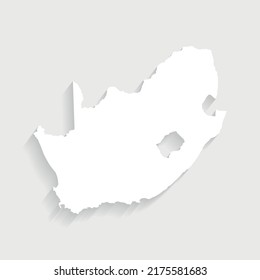 Simple white South Africa map on gray background, vector, illustration, eps 10 file