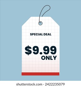 Simple White Special Price Tag with Red Accents for selling goods