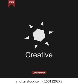 Simple white star logo icon vector design