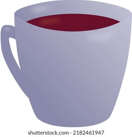 A simple white teacup. Vector.