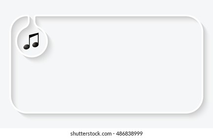 Simple white text box for your text and music symbol