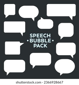 Simple white text bubbles, speech bubble pack, square and oval vector bubble chat, chat baloon, speak chat, dialog bubble, speech cloud, isoleted objects, chat message, bubble shape