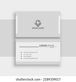 Simple white theme modern business card design template vector