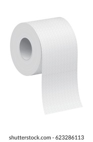 Simple white toilet paper roll template isolated on white background vector illustration.