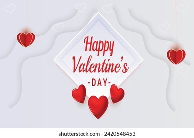 simple white valentines day banner