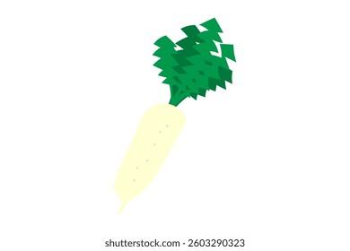 Simple white vector radish illustration