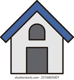Simple white wall house illustration