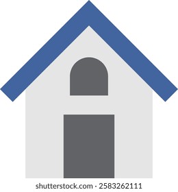 Simple white wall house illustration