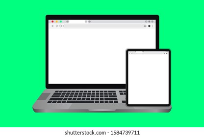 Simple white Web browser window with a green background.