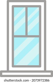 Simple white window, illustration, vector, on a white background.