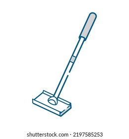 Simple white-based line drawing illustration of a flooring wiper.