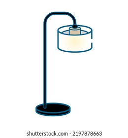 Simple white-based line drawing illustration of a floor light.