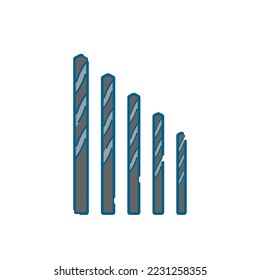 Simple white-based line drawing illustration of a drill bit.