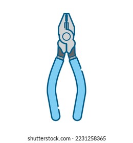 Simple white-based line drawing illustration of pliers.