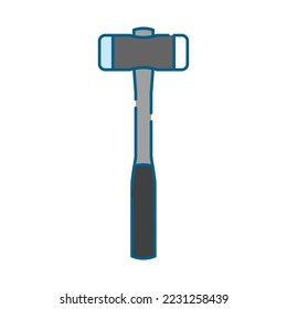 Ilustración simple de la línea blanca de un martillo combinado (martillo caucho-plástico).