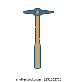 Simple white-based line drawing illustration of a welding hammer.