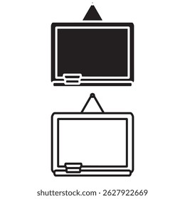 ícone simples de quadro branco e quadro negro. formato vetorial minimalista. logotipos, adesivos, mercadorias e elementos da interface do usuário