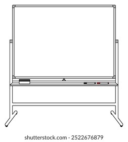 Simple whiteboard, marker, eraser illustration vector