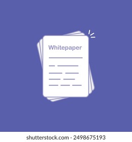 simple whitepaper or document icon. cartoon style trend invest ico sheet doc logotype graphic design element isolated on white background. concept of