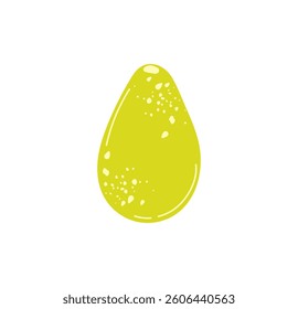Simple whole avocado isolated on white background. Hand drawn flat cartoon vector illustration. Avocado icon. Healthy vegan and vegetarian food concept