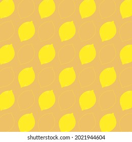 Simple whole lemon pattern with beige background