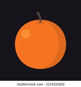 Simple whole orange icon in flat style