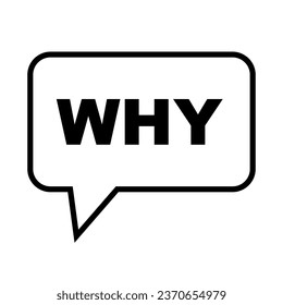 Simple why speech balloon icon. Vector.