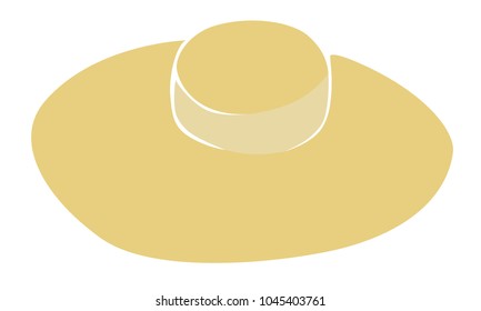 Simple wide-brimmed sun hat illustration.  Transparent background in vector file (all white areas).
